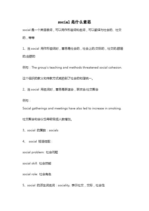 social是什么意思