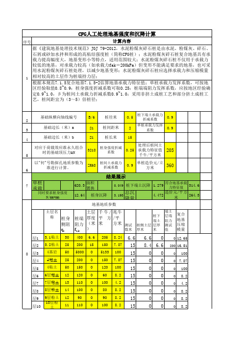 CFG桩地基强度和沉降计算20180227