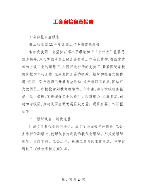工会自检自查报告
