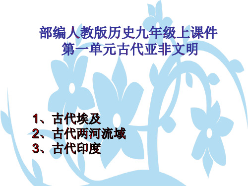 部编人教版历史九年级上课件 第一单元古代亚非文明(古代埃及、古代两河流域、古代印度)