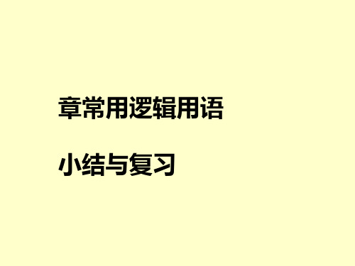 常用逻辑用语的小结与复习PPT优秀课件