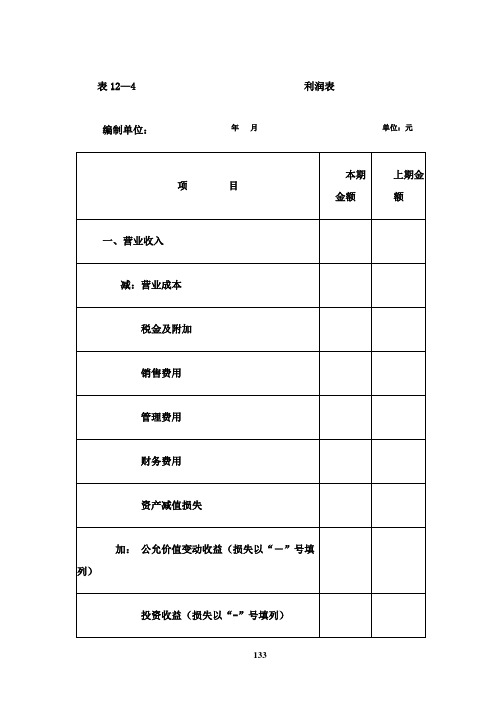 最新2018最新利润表模板