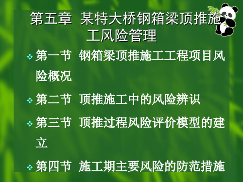 工程项目风险 第5章  某特大桥钢箱梁顶推施工精品PPT课件
