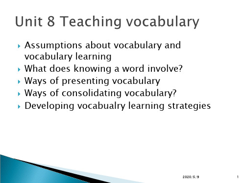 《英语教学法》Unit 8 Teaching Vocabulary