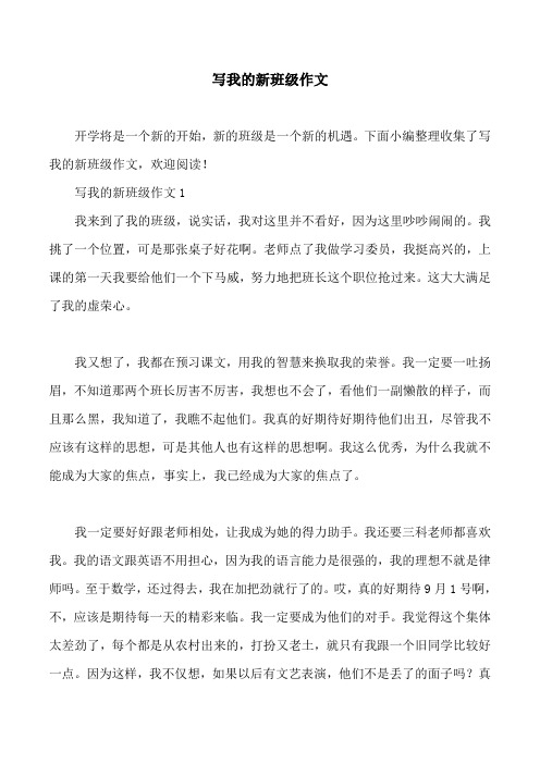 写我的新班级作文