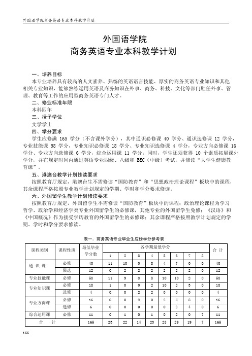 外国语学院商务英语专业本科教学计划-广东财经大学教务处