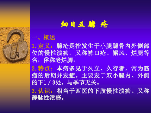《中医外科学》课件  细目五 臁疮