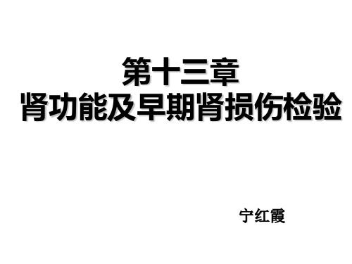 第十三章 肾脏疾病的生物化学检验