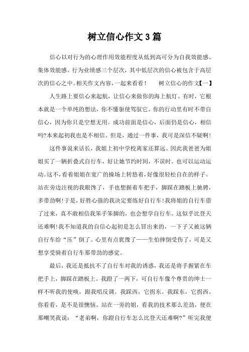 树立信心作文3篇