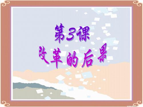 《改革的后果》资料