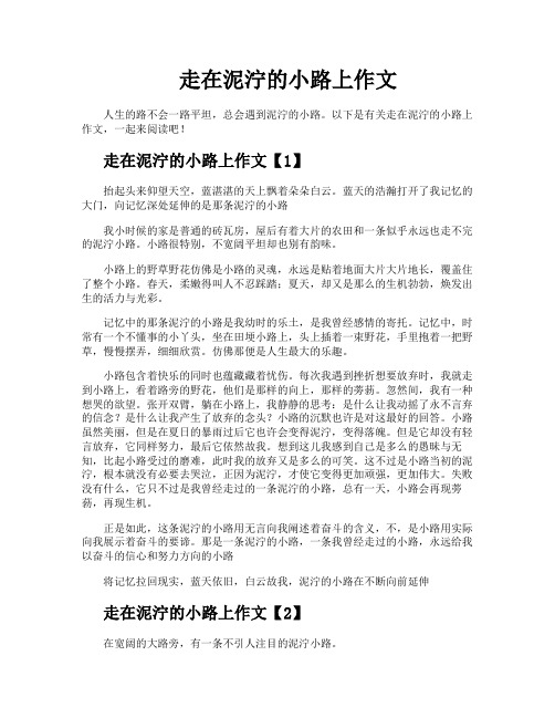 走在泥泞的小路上作文