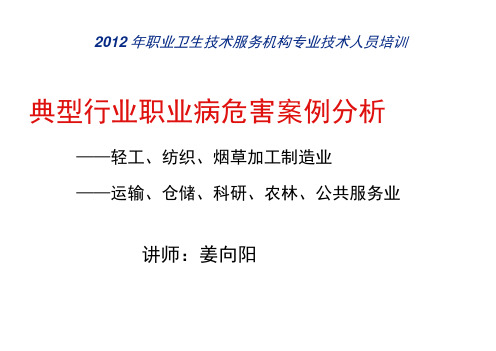 典型行业职业病危害案例分析-姜向阳(1)(精)