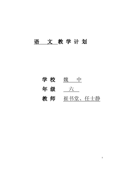 六下教学计划