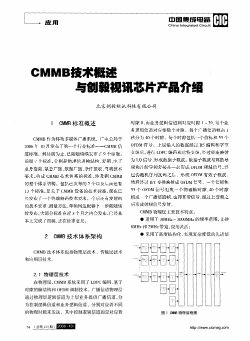 CMMB技术概述与创毅视讯芯片产品介绍