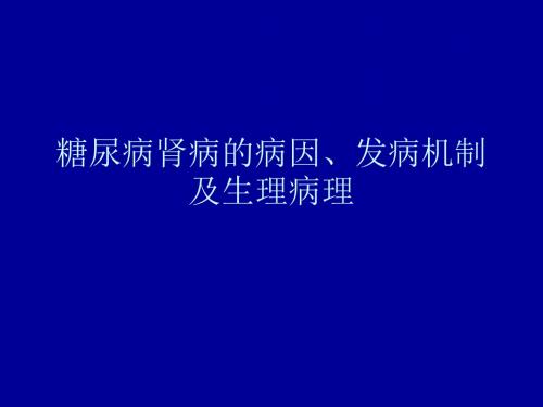 糖尿病肾病的病因、发病机制及生理病理PPT课件