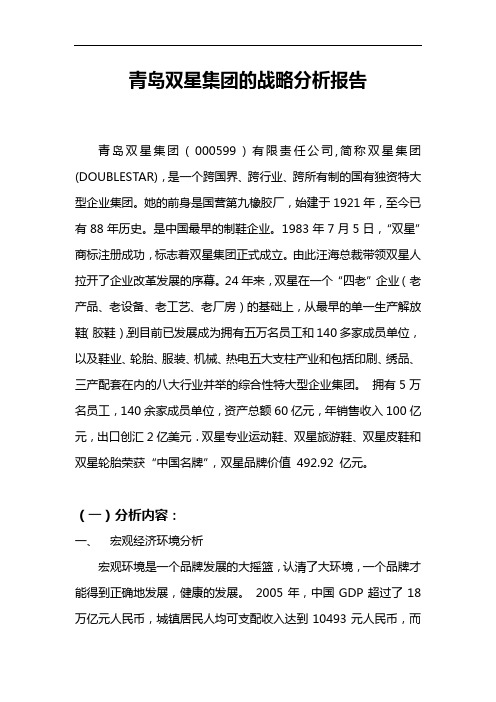青岛双星集团的战略分析报告书