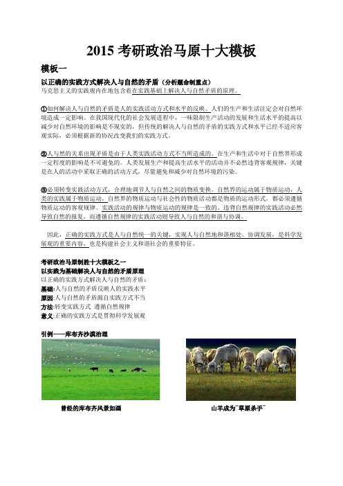 2015李海洋老师考研政治马原完整十大模板