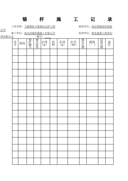 锚杆施工记录