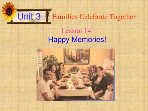2015秋冀教版英语八上Unit 3《Lesson 14 Happy Memories》ppt课件