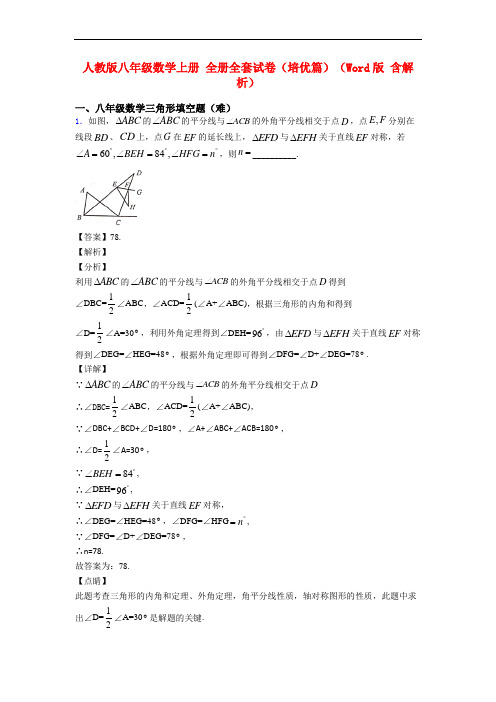 人教版八年级数学上册 全册全套试卷(培优篇)(Word版 含解析)