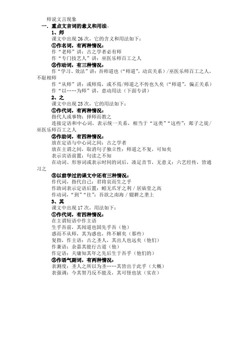 《师说》文言现象