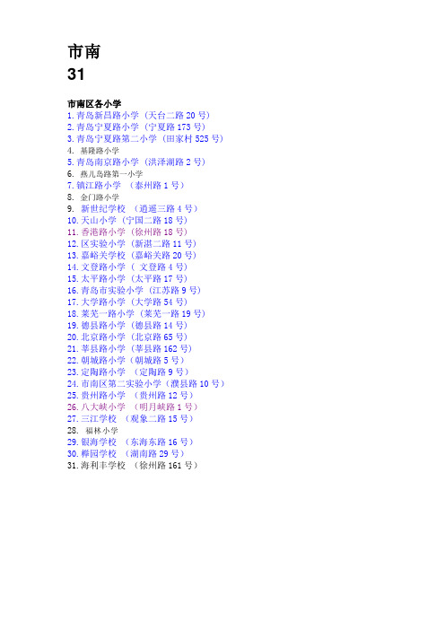 青岛市区中小学汇总