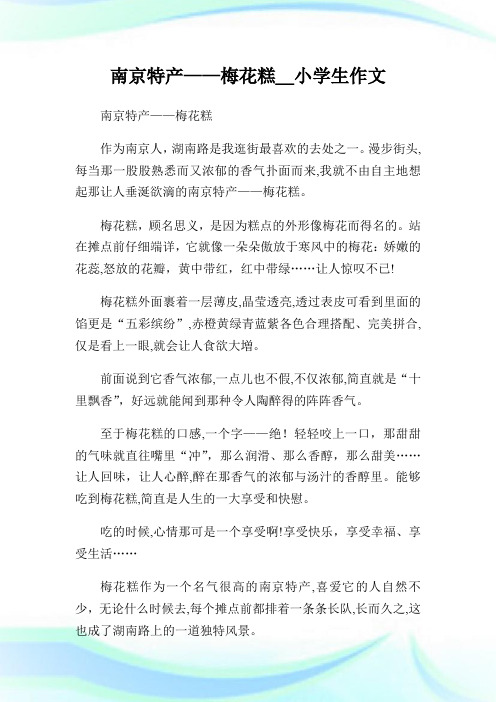 南京特产——梅花糕_小学生作文.doc