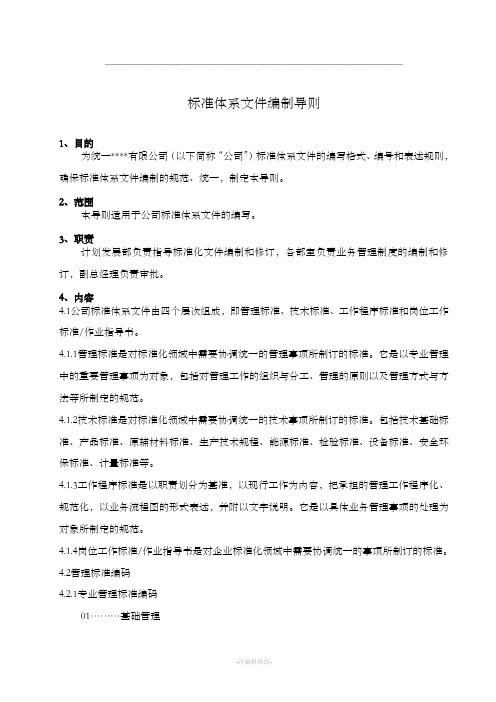 【标准编写】标准体系文件编制导则