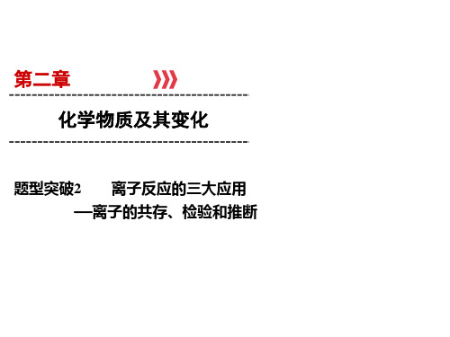 高考化学一轮总复习题型突破-离子反应的三大应用离子的共存检验和推断课件 