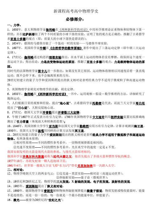 物理学史高考必背