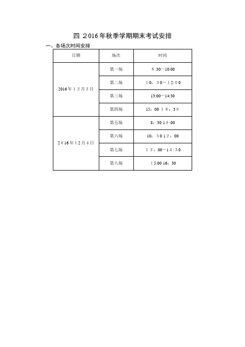 四秋季学期期末考试安排.doc