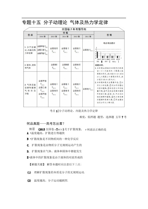 专题15-分子动理论-气体及热力学定律
