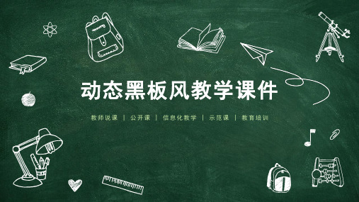 动态黑板风教学公开课PPT模板