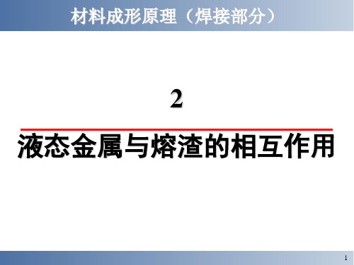 金属成型2.液态金属与熔渣的相互作用