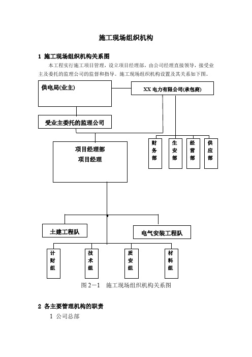施工现场组织机构