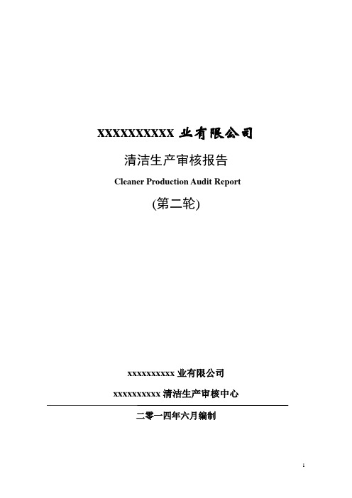 造纸企业清洁生产报告2014年