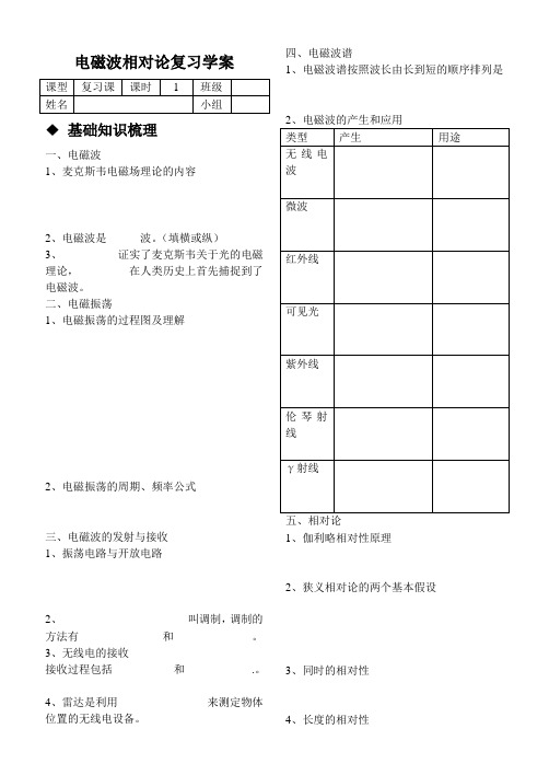 电磁波相对论复习学案