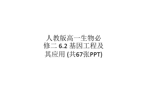 人教版高一生物必修二 6.2 基因工程及其应用 (共67张PPT)