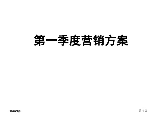 房地产第一季度营销方案