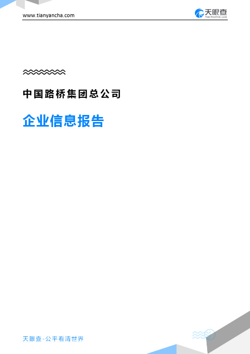 中国路桥集团总公司企业信息报告-天眼查