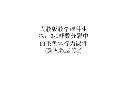 人教版教学课件生物：2-1减数分裂中的染色体行为课件(新人教必修2)