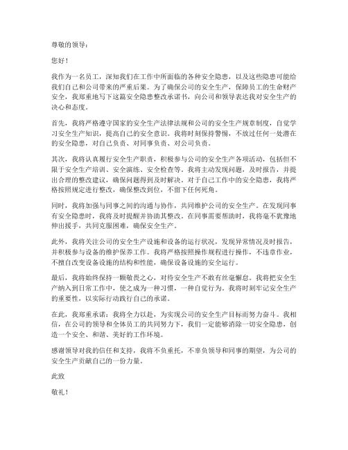 安全隐患整改承诺书