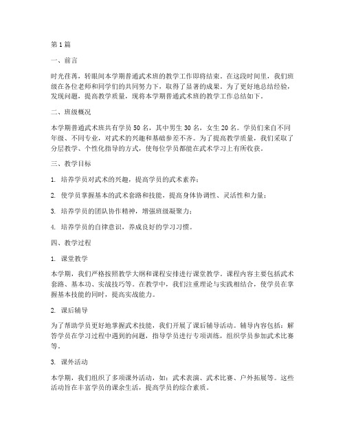 普通武术班总结报告范文(3篇)