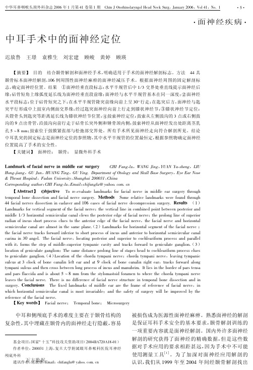 中耳手术中的面神经定位(1)