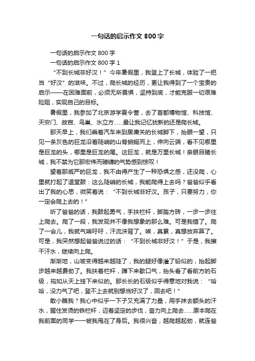 一句话的启示作文800字