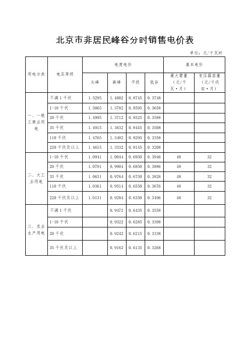 北京用电分类★