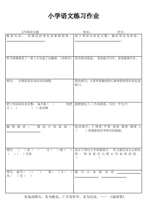 小学五年级语文自我提高IV (42)