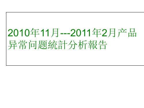 电子产品异常问题统计分析报告PPT(共 35张)