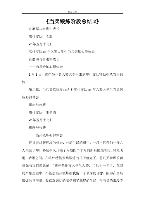 《当兵锻炼阶段总结2》