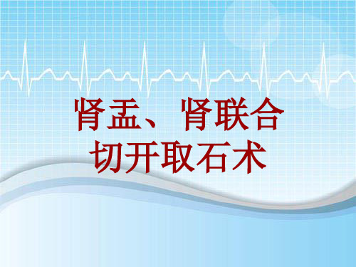 手术讲解模板：肾盂、肾联合切开取石术